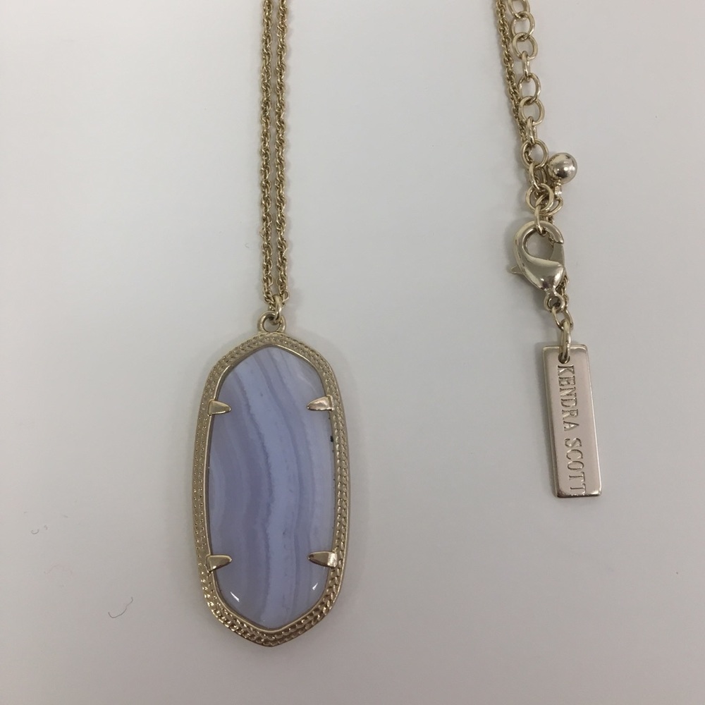 Kendra Scott Necklace in Gold and Blue Lace